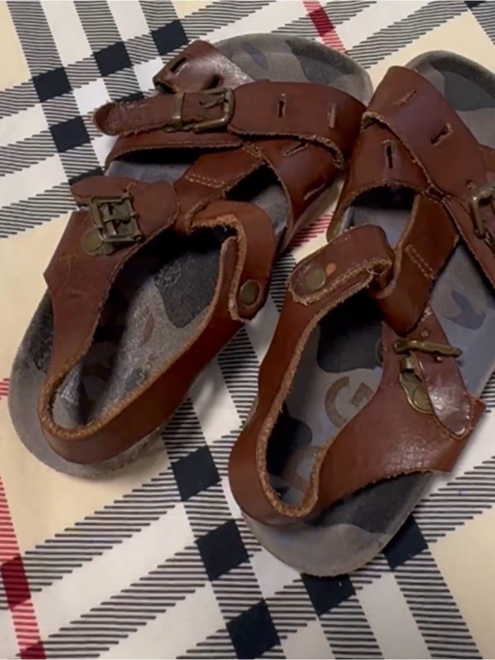 Dolce & Gabbana Kids Brown Leather Buckle Sandals